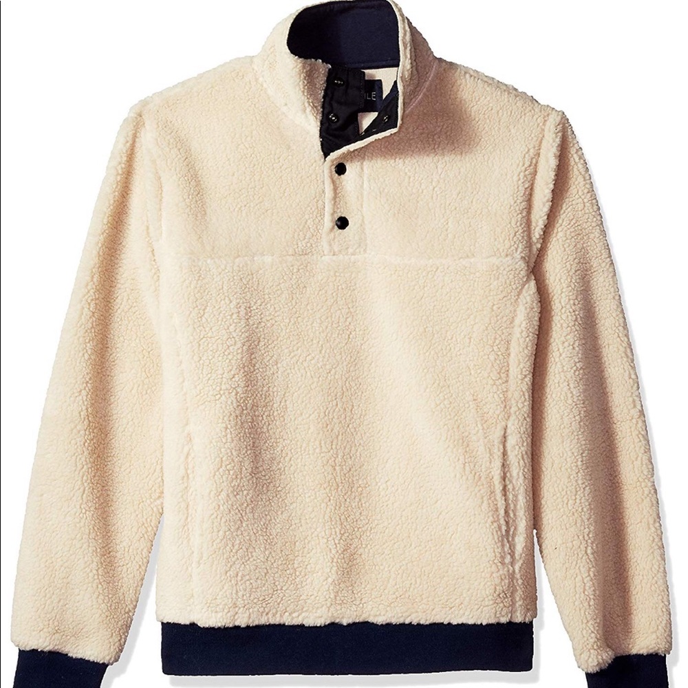 J Crew men’s Sherpa fleece pullover - size L